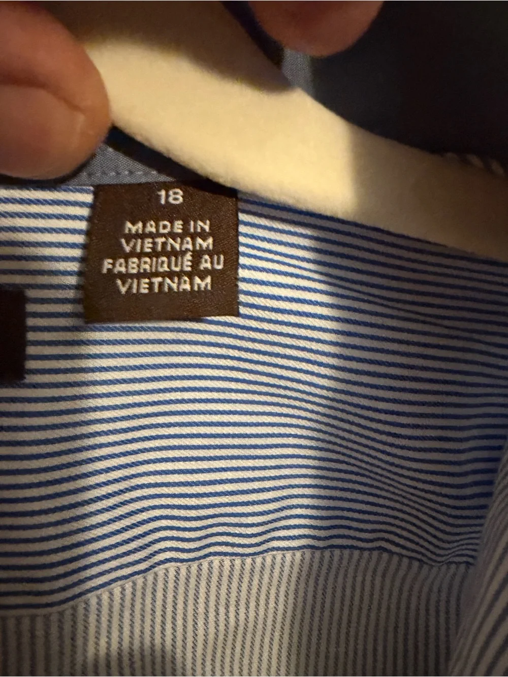Michael Kors Men's Blue Pinstripe Spread Collar Dress Shirt